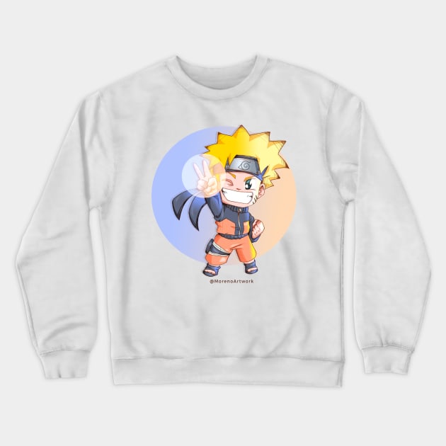 Anime Ninja Boy Crewneck Sweatshirt by MorenoArtwork
